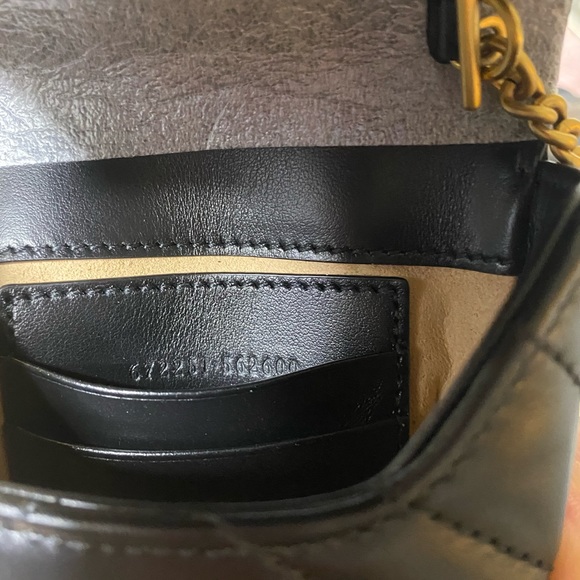 GUCCI BROADWAY BLK SILK QUILTED RAJA Clutch Round Yellow metal handle,NWT - Picture 3 of 5